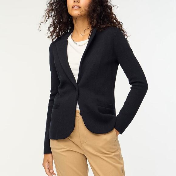 J. Crew Jackets & Blazers - J. Crew Schoolboy Sweater Blazer Jacket Single Breasted Cotton Black NWT Small